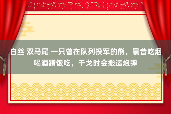 白丝 双马尾 一只曾在队列投军的熊，曩昔吃烟喝酒蹭饭吃，干戈时会搬运炮弹